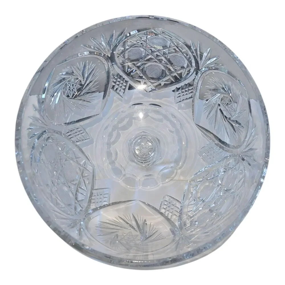 T.G.‎ Hawkes American Brilliant Leaded Crystal Dome Covered Antique Cheese Plate